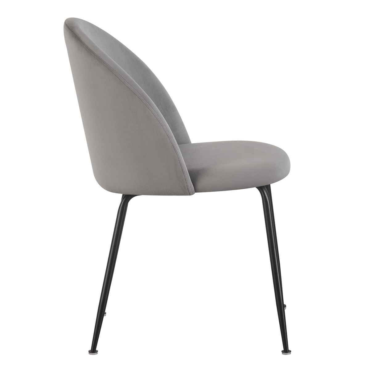 Chaise Valta velours gris clair