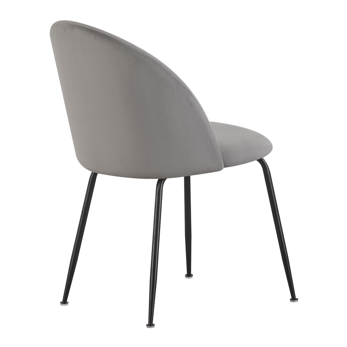 Chaise Valta velours gris clair