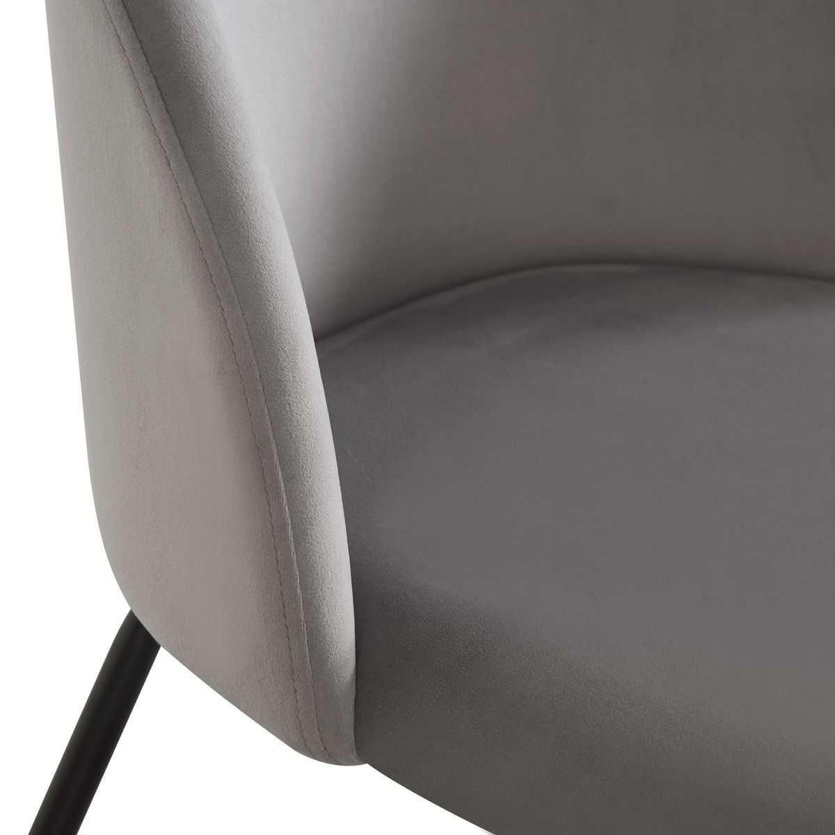 Chaise Valta velours gris clair